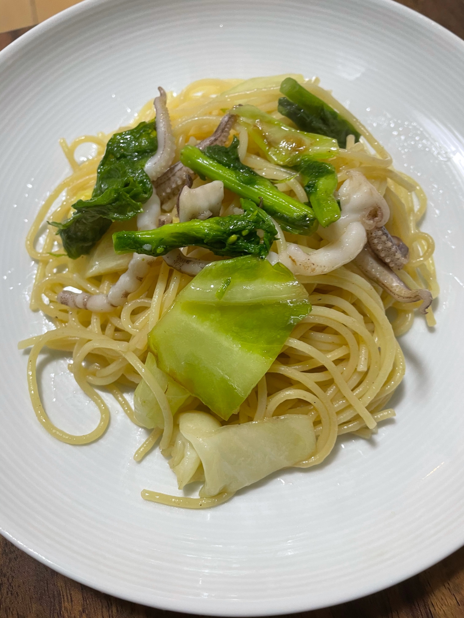 春の野菜使ったイカのアーリオオーリオパスタ レシピ 作り方 By けーも 楽天レシピ