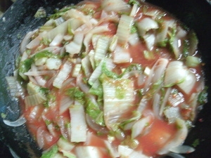 白菜と玉ねぎのトマト煮