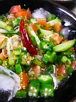 冷やしピリ辛きゅうりトマトオクラ素麺 レシピ 作り方 By Leopoo 楽天レシピ 冷やしピリ辛きゅうりトマトオクラ素麺 レシピ 作り方 By Leopoo 楽天レシピ
