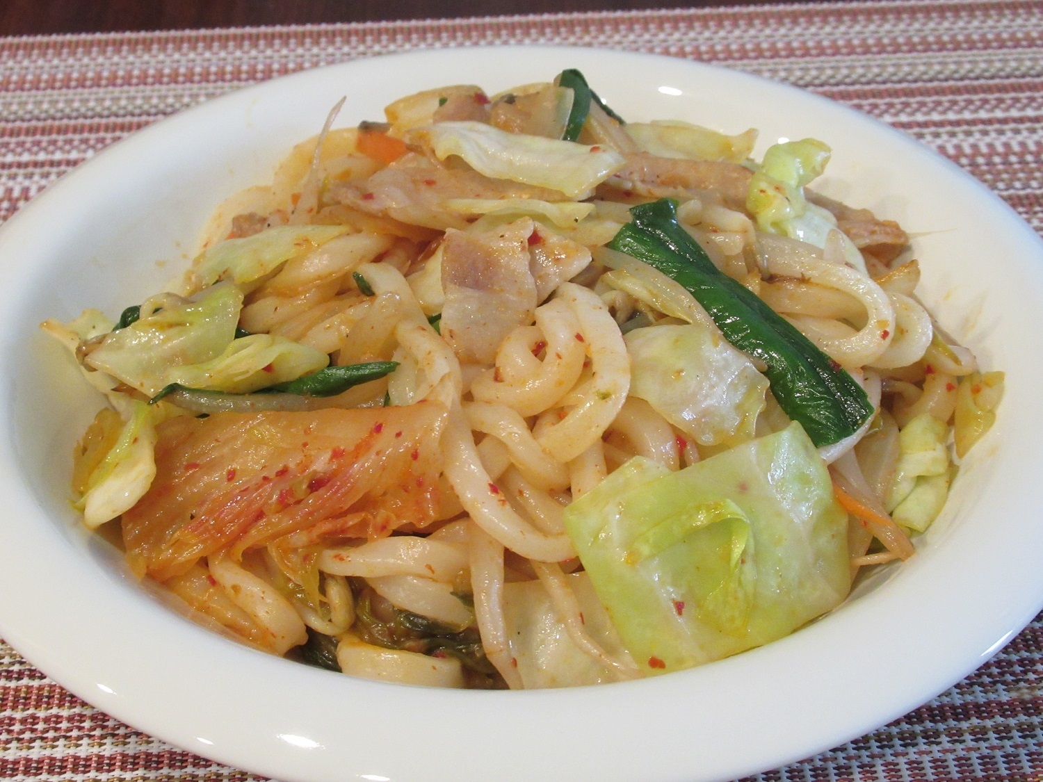 豚キムチ焼きうどん