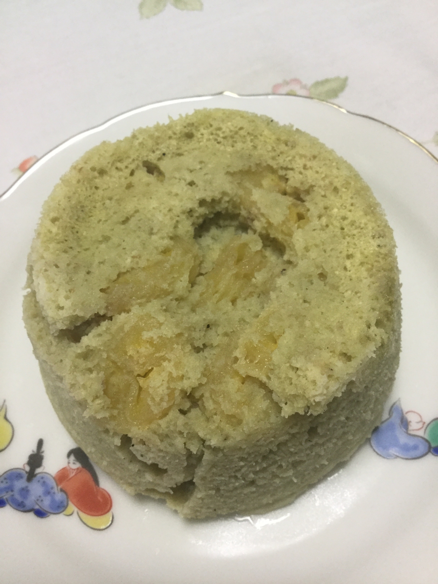 バナナの豆腐蒸しパン抹茶風味