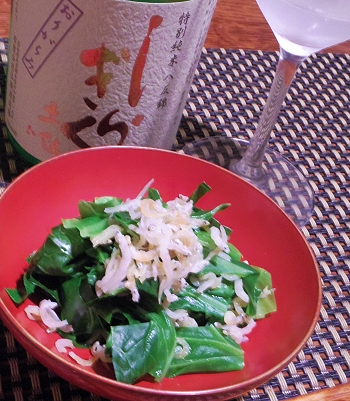 おうち居酒屋、春キャベツとじゃこの酒蒸し