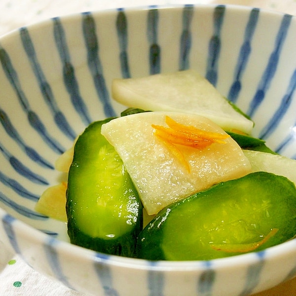 大根ときゅうりの麺つゆ和え ゆずを入れて レシピ 作り方 By 京たまご86 楽天レシピ 大根ときゅうりの麺つゆ和え ゆずを入れて レシピ 作り方 By 京たまご86 楽天レシピ