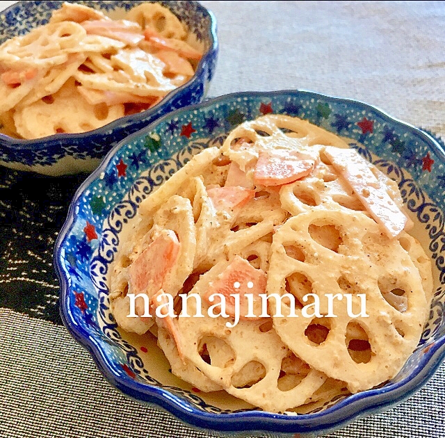 もりもり食べたくなる☆蓮根の胡麻マヨ和え