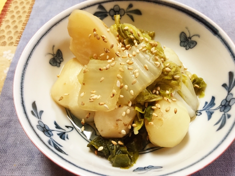 tacookメニュー！カブと白菜のめんつゆ煮