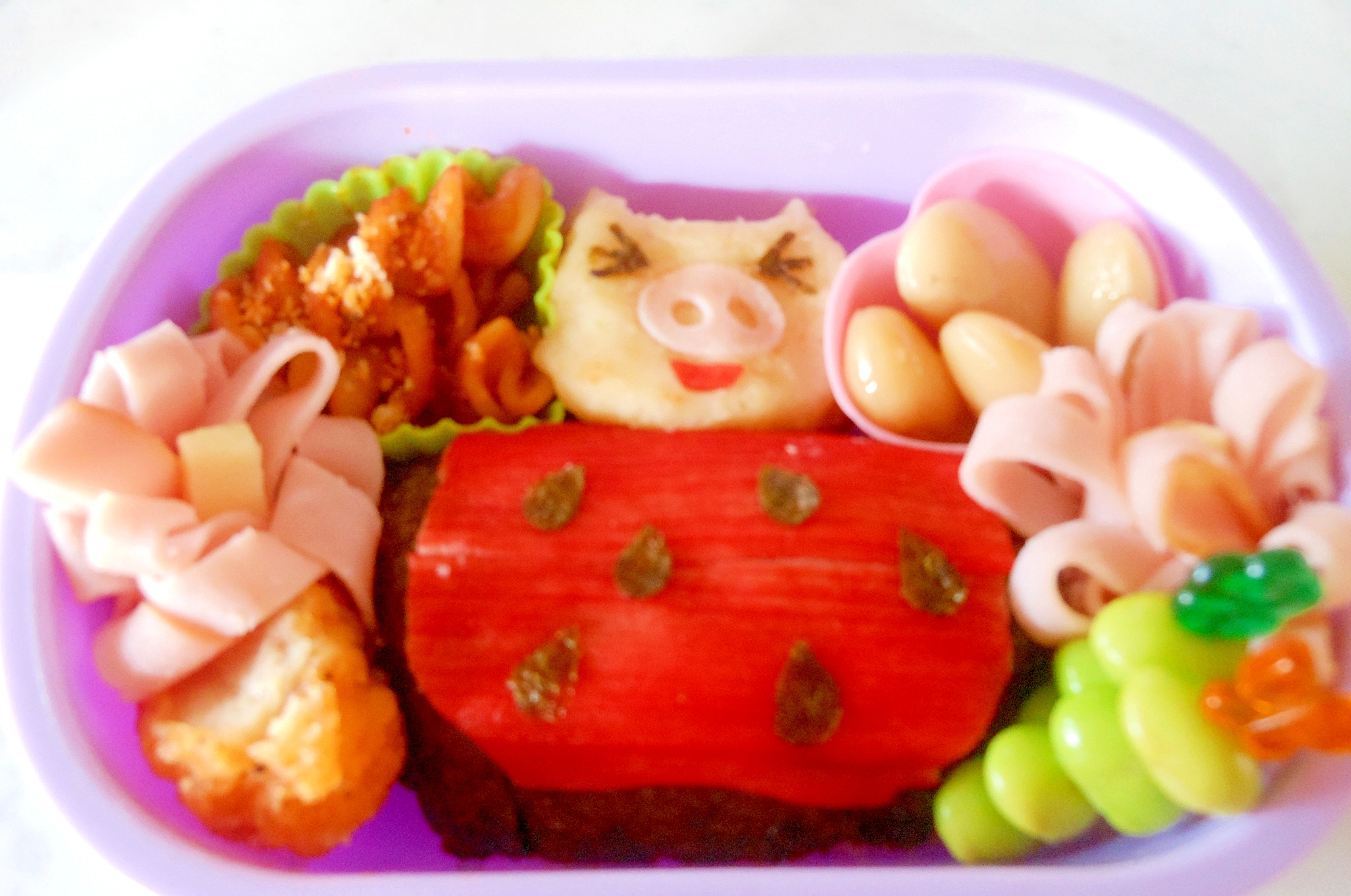 夏 簡単スイカ弁当 キャラ弁ブタくん付き レシピ 作り方 By さぁー27 楽天レシピ