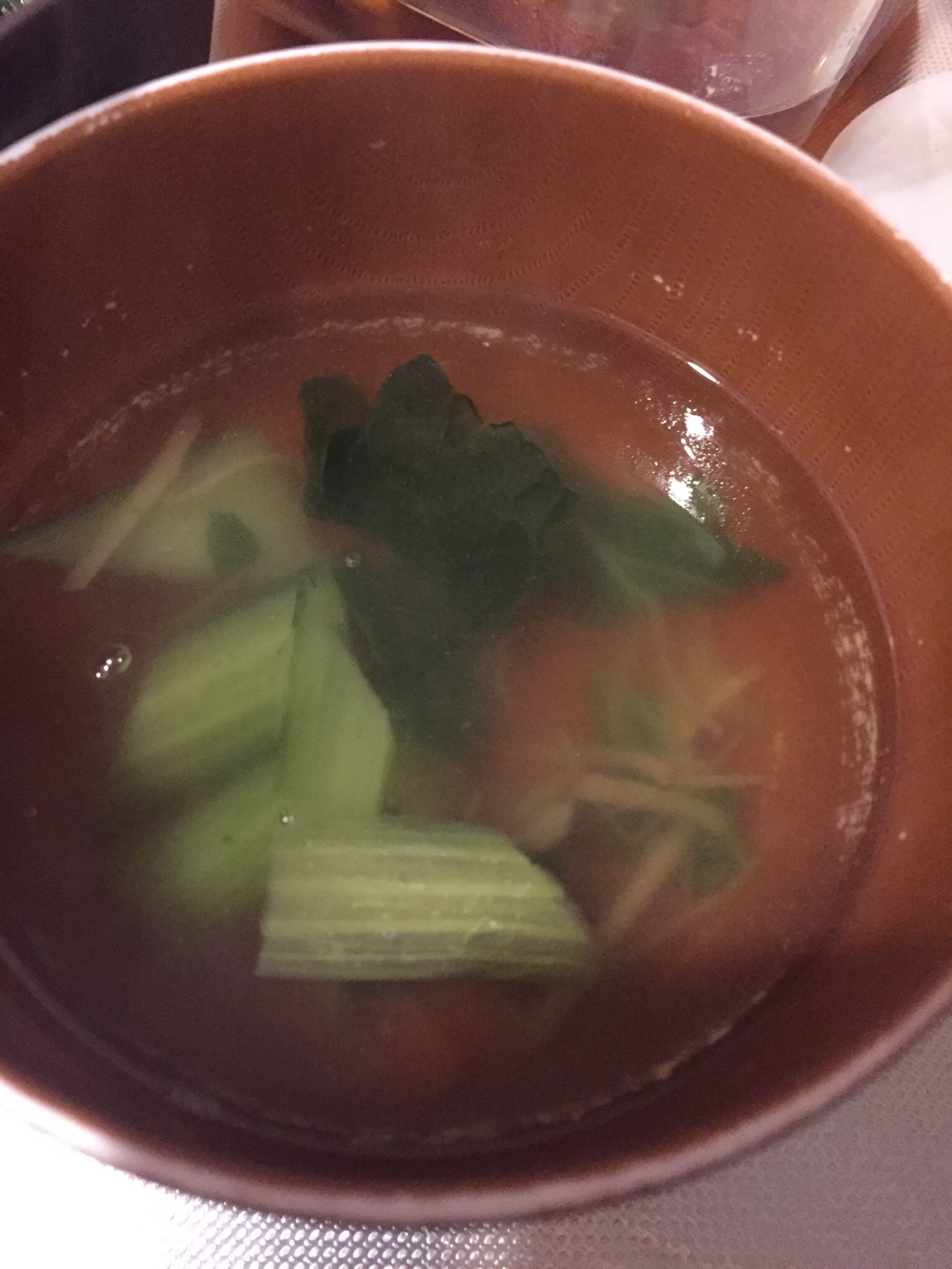 生姜入り青梗菜スープ