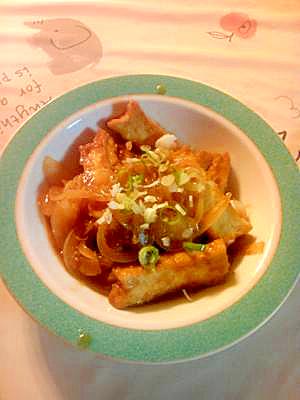 厚揚げの甘酢生姜焼き