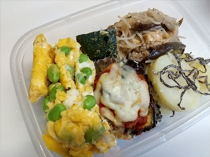 今日のお弁当に！！むき枝豆De炒りたまご(^^)