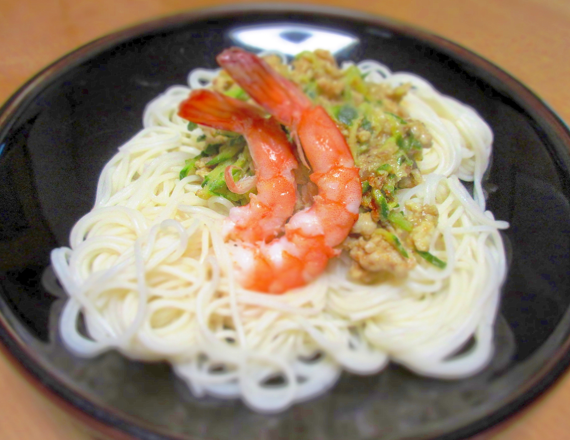 素麺のきゅうり＆豚肉ソース