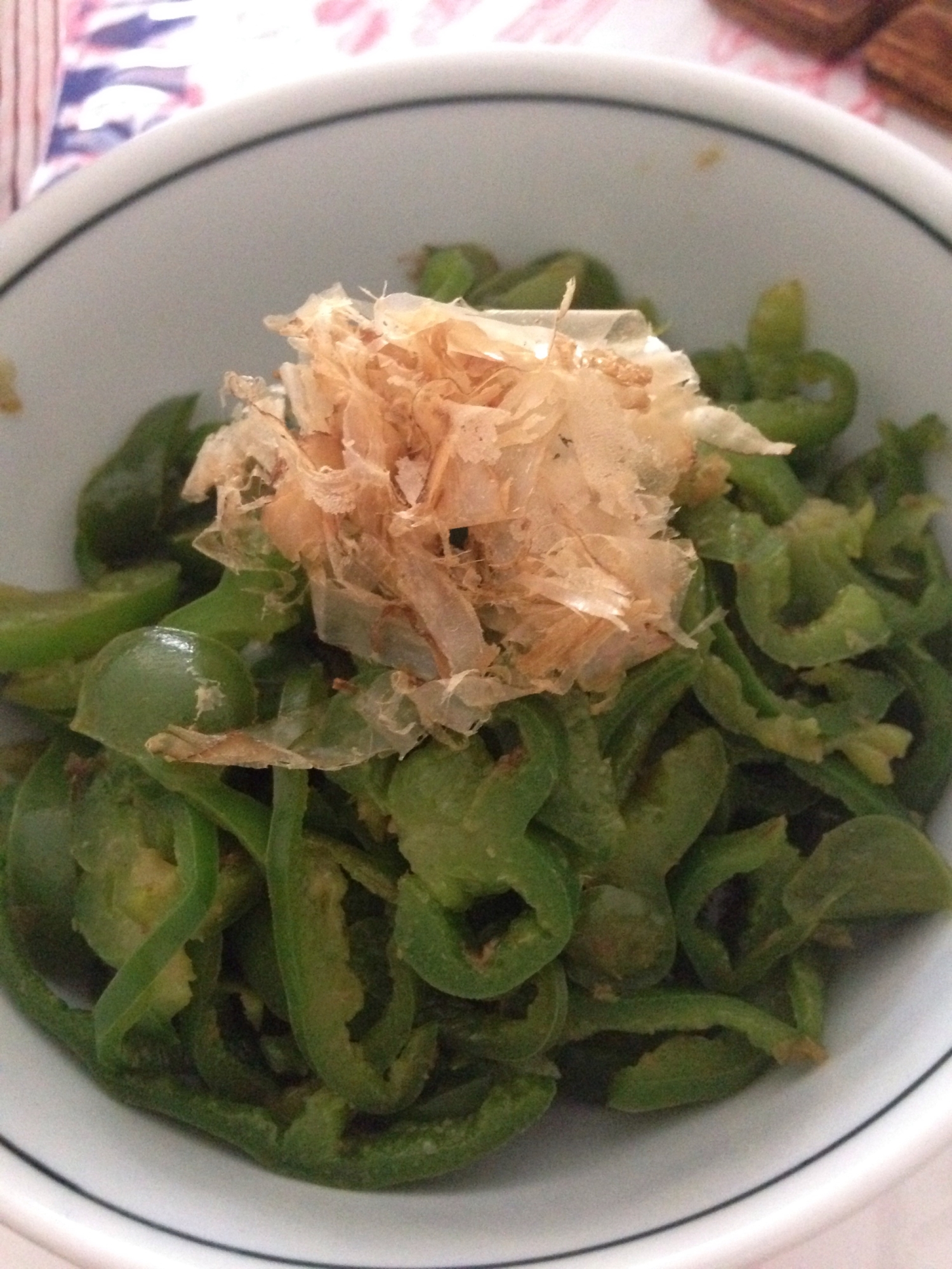 大人の箸休めに〜ピーマンの麺つゆ炒め