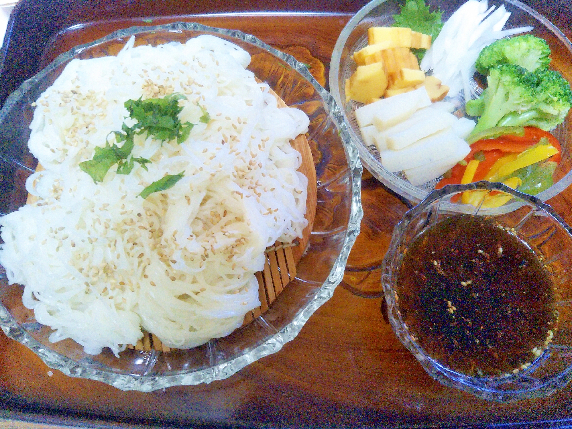 彩り野菜&彩りおかずde素麺ランチ