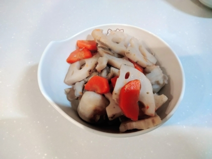 最後に柚子胡椒　レンコンと舞茸の甘辛煮物