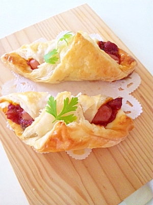 冷凍パイシートで簡単 ソーセージのパイ包み レシピ 作り方 By Canon 楽天レシピ