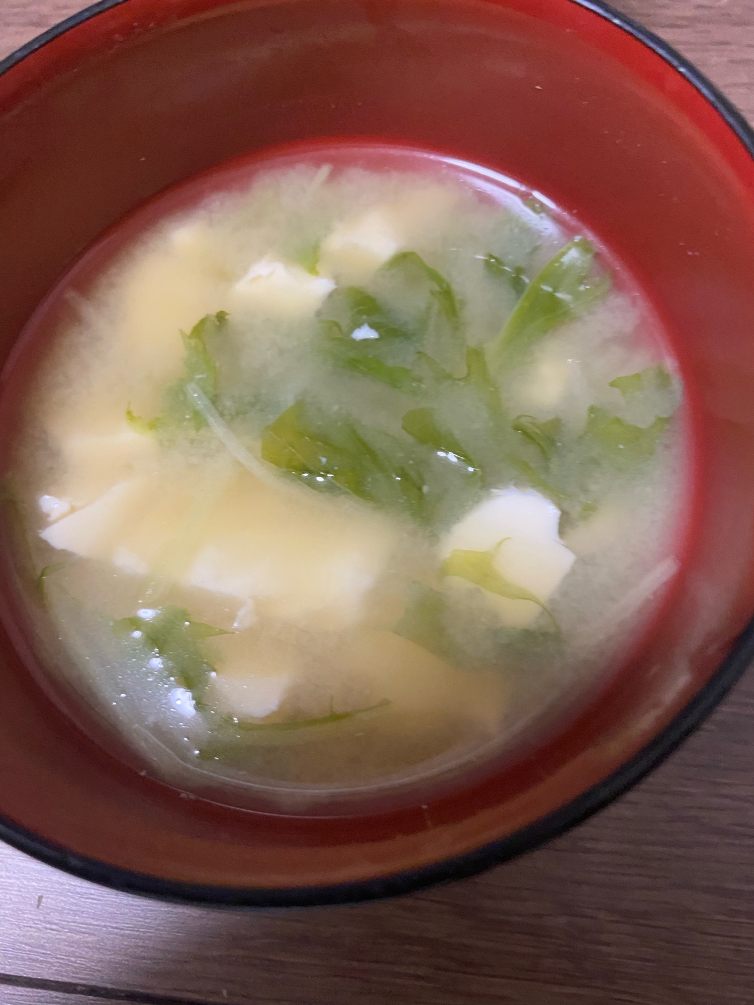 豆腐と水菜の味噌汁