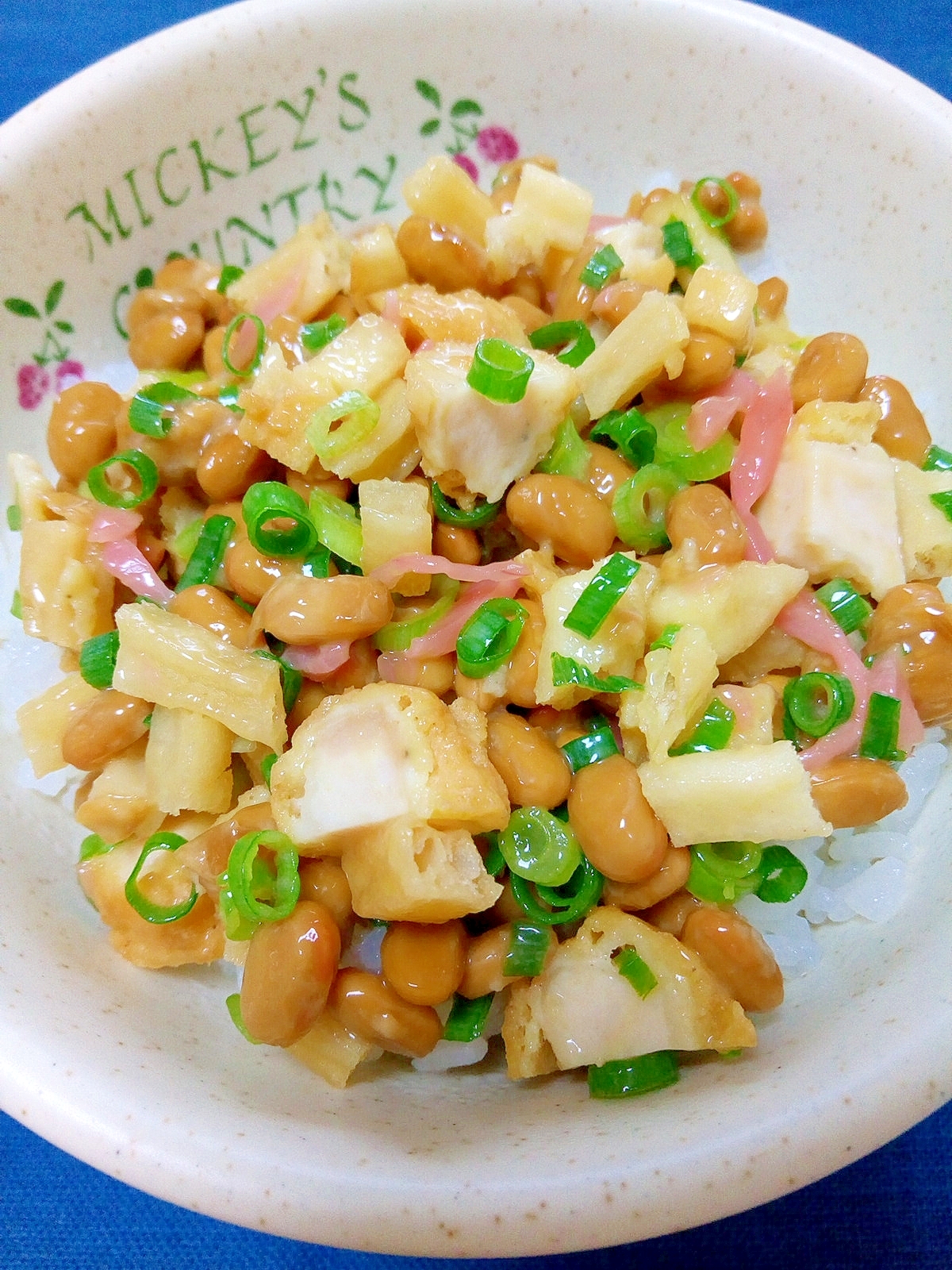 納豆の食べ方-チキンナゲット＆ポテト♪