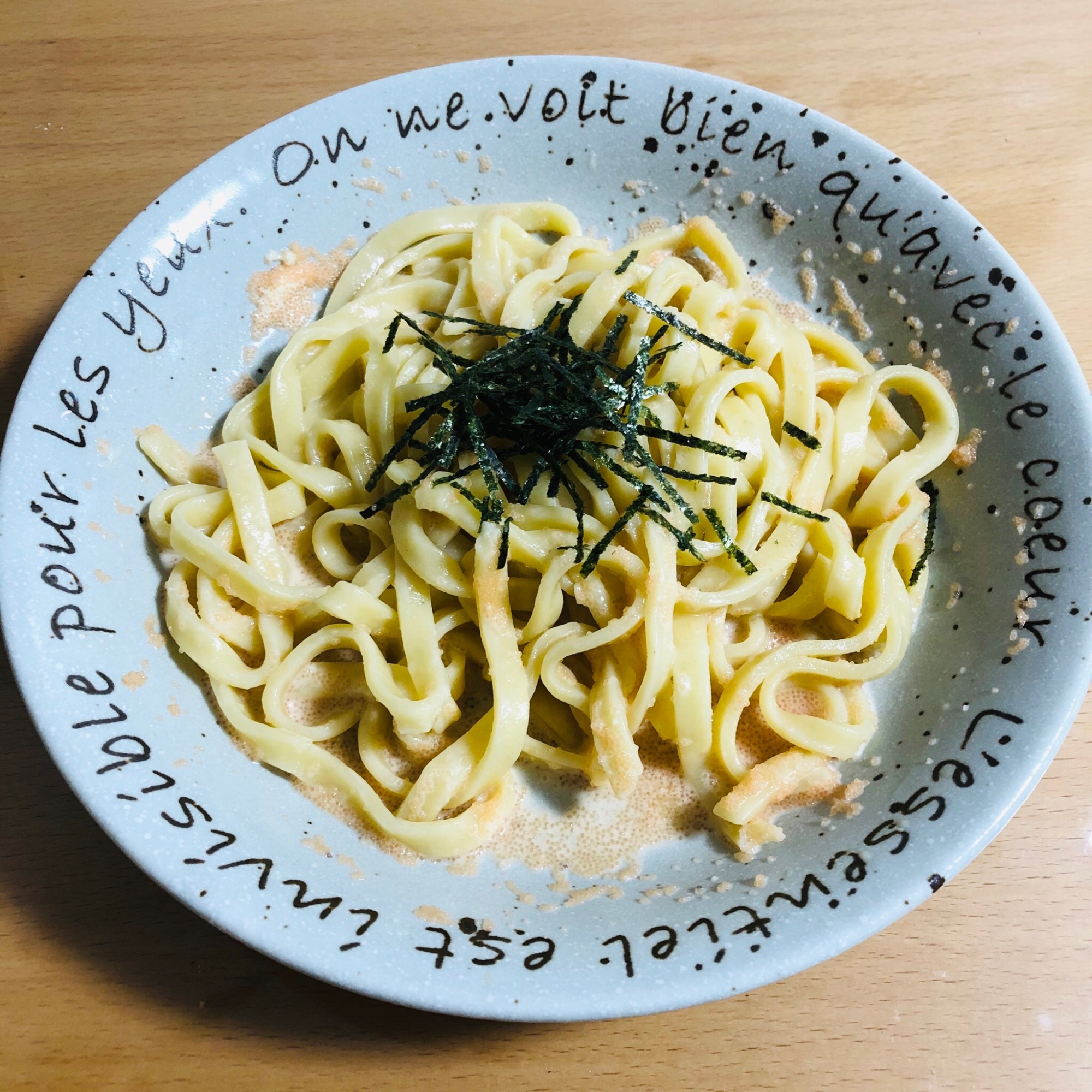 1人ランチに♪簡単明太子パスタ