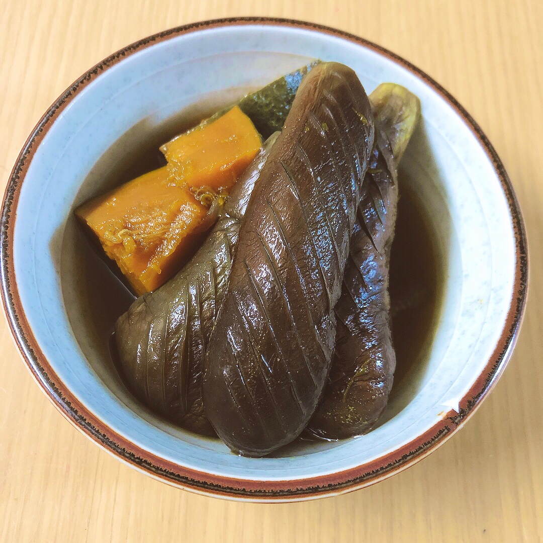 10分煮るだけ♪なすとかぼちゃの煮物