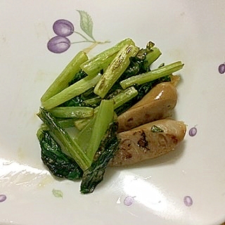 小松菜とウインナー炒め