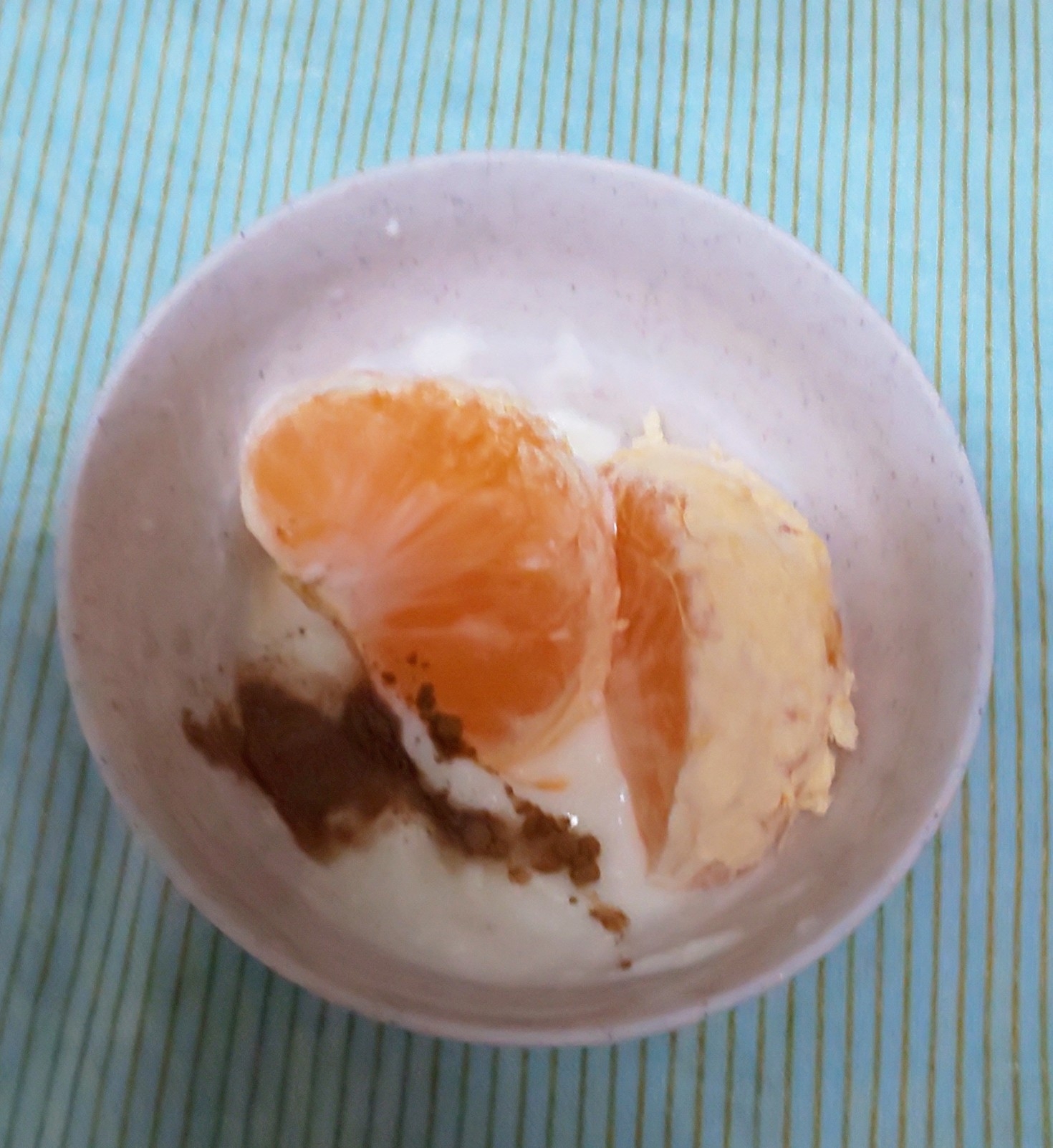 みかんとココアのヨーグルト