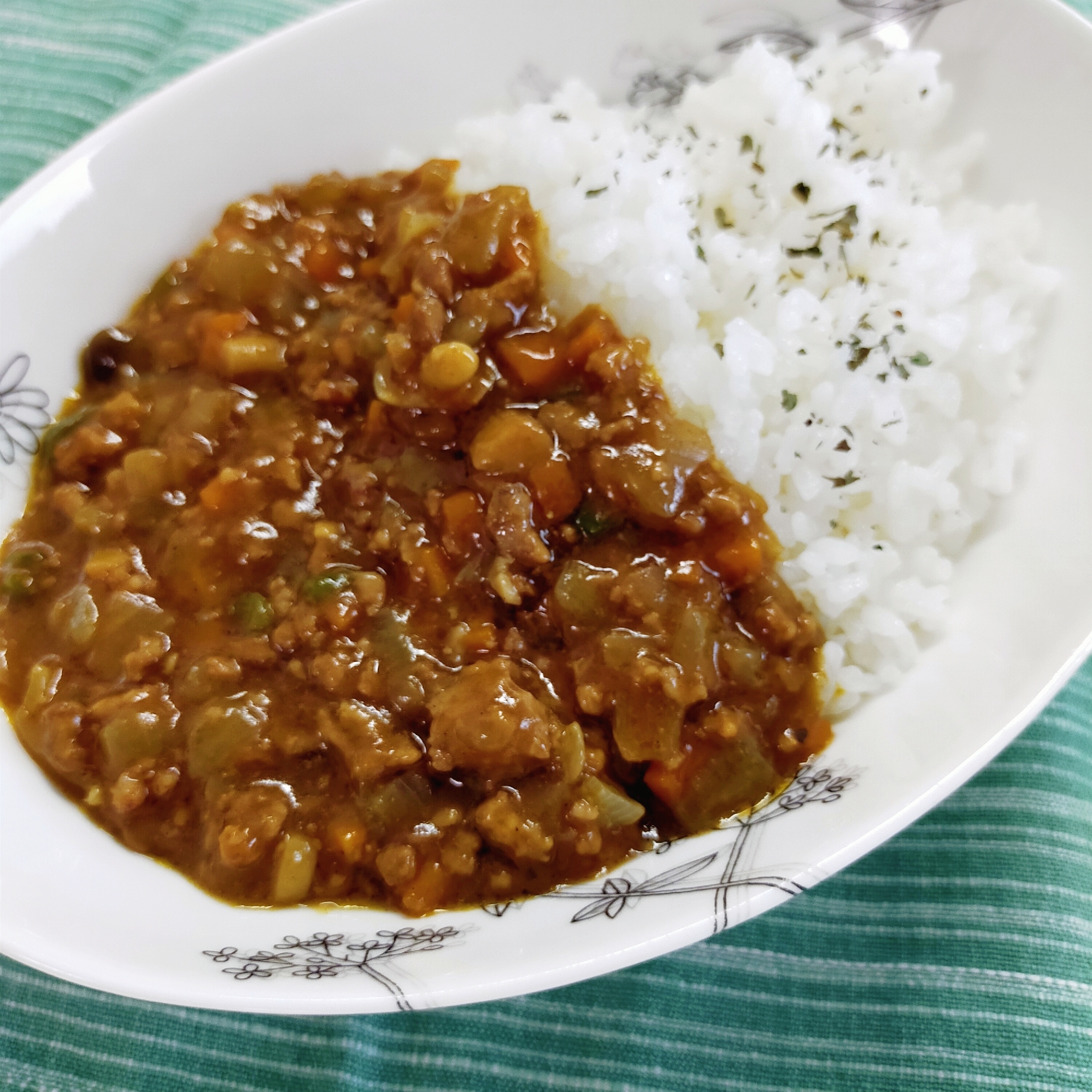 フライパンで作る挽き肉のカレー