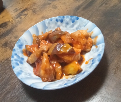 鶏肉と茄子の甘酢炒め