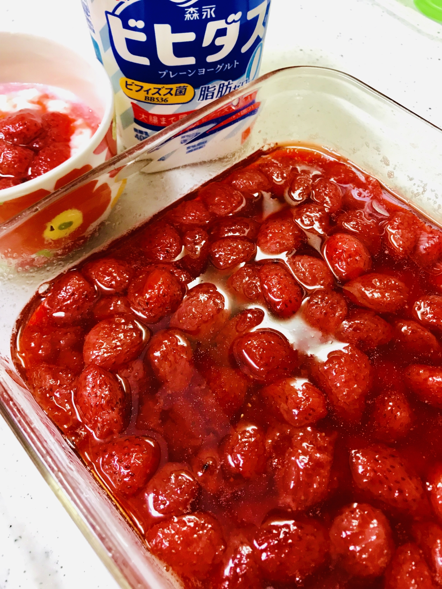 レンジで簡単イチゴジャム 耐熱容器1つで保存まで!