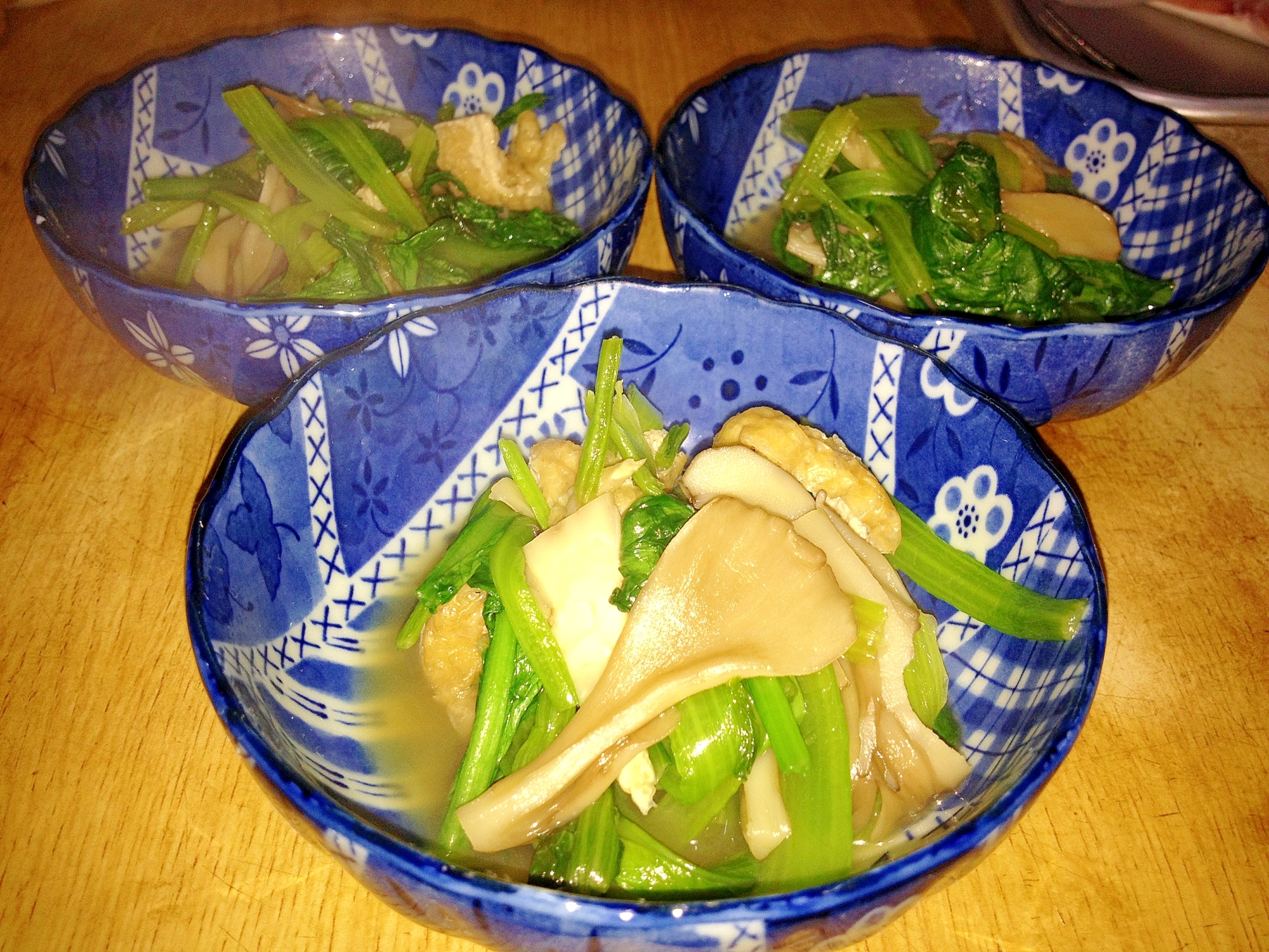 小松菜と舞茸と薄揚げの煮浸し