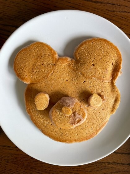 型いらず♪めちゃ簡単くまさんホットケーキ♡ レシピ・作り方 by