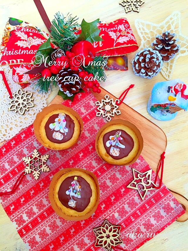 Hmで簡単カップケーキ チョコでxmasアート レシピ 作り方 By Aka Ru 楽天レシピ