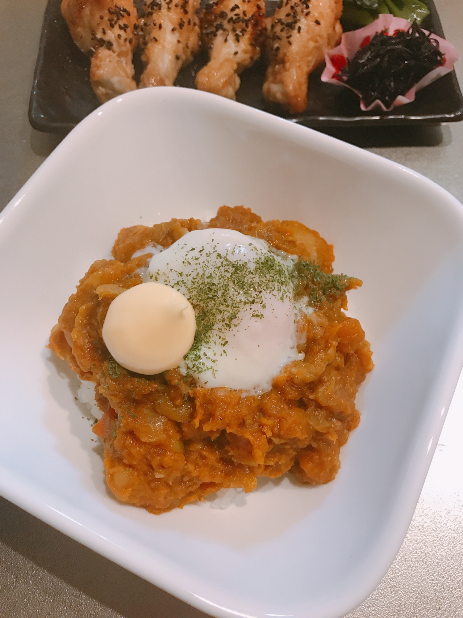 残り物カレーでキーマカレー風