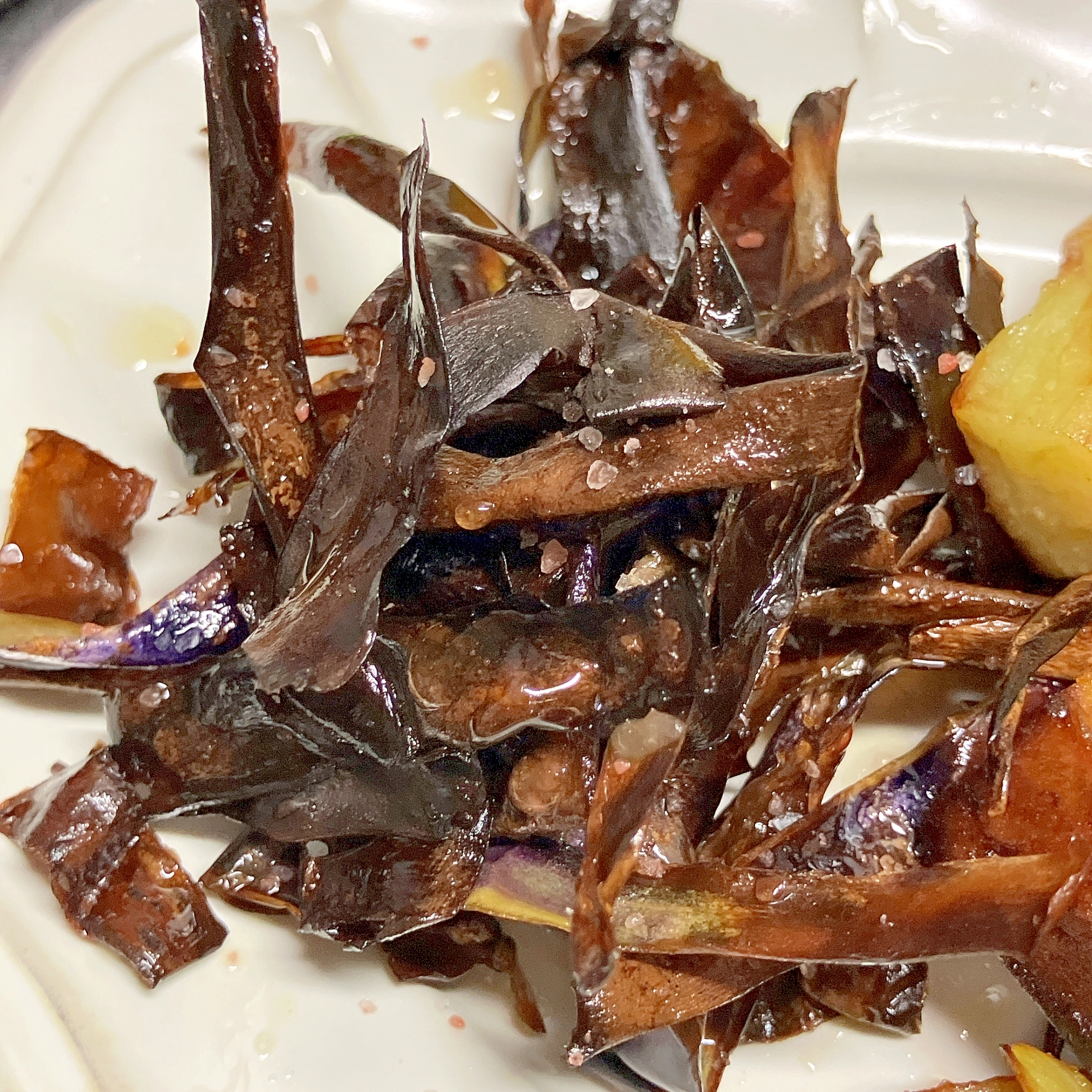 甘じょっぱい！ナス皮のパリパリ