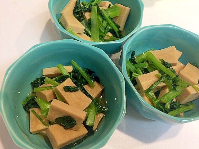 優しい味付けで☆ビタミン菜と高野豆腐の炒め煮