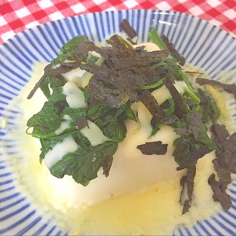 ほうれん草とチーズの温奴♡