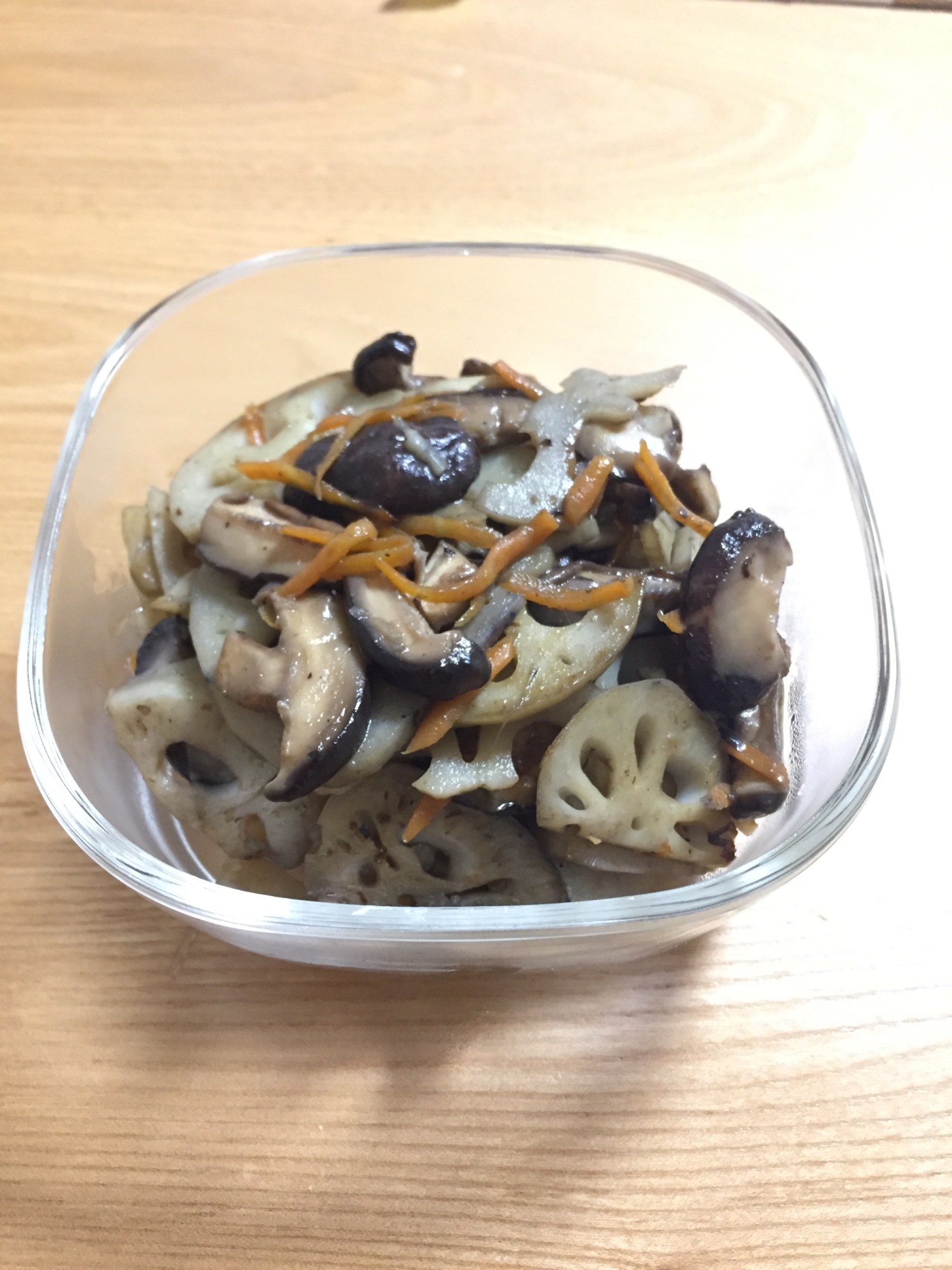 れんこんと椎茸のバター醤油焼き