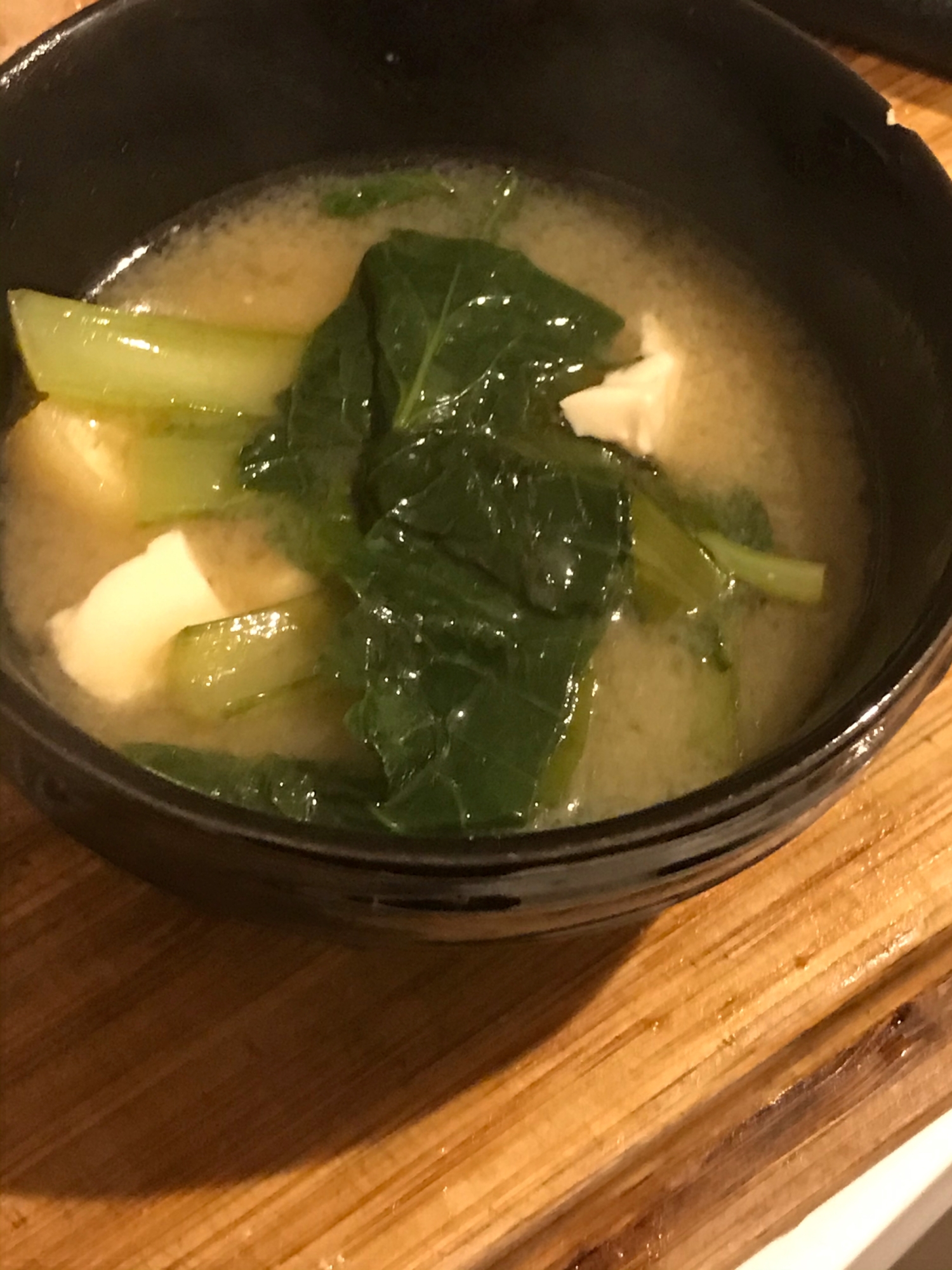 揚げ小松菜の味噌汁