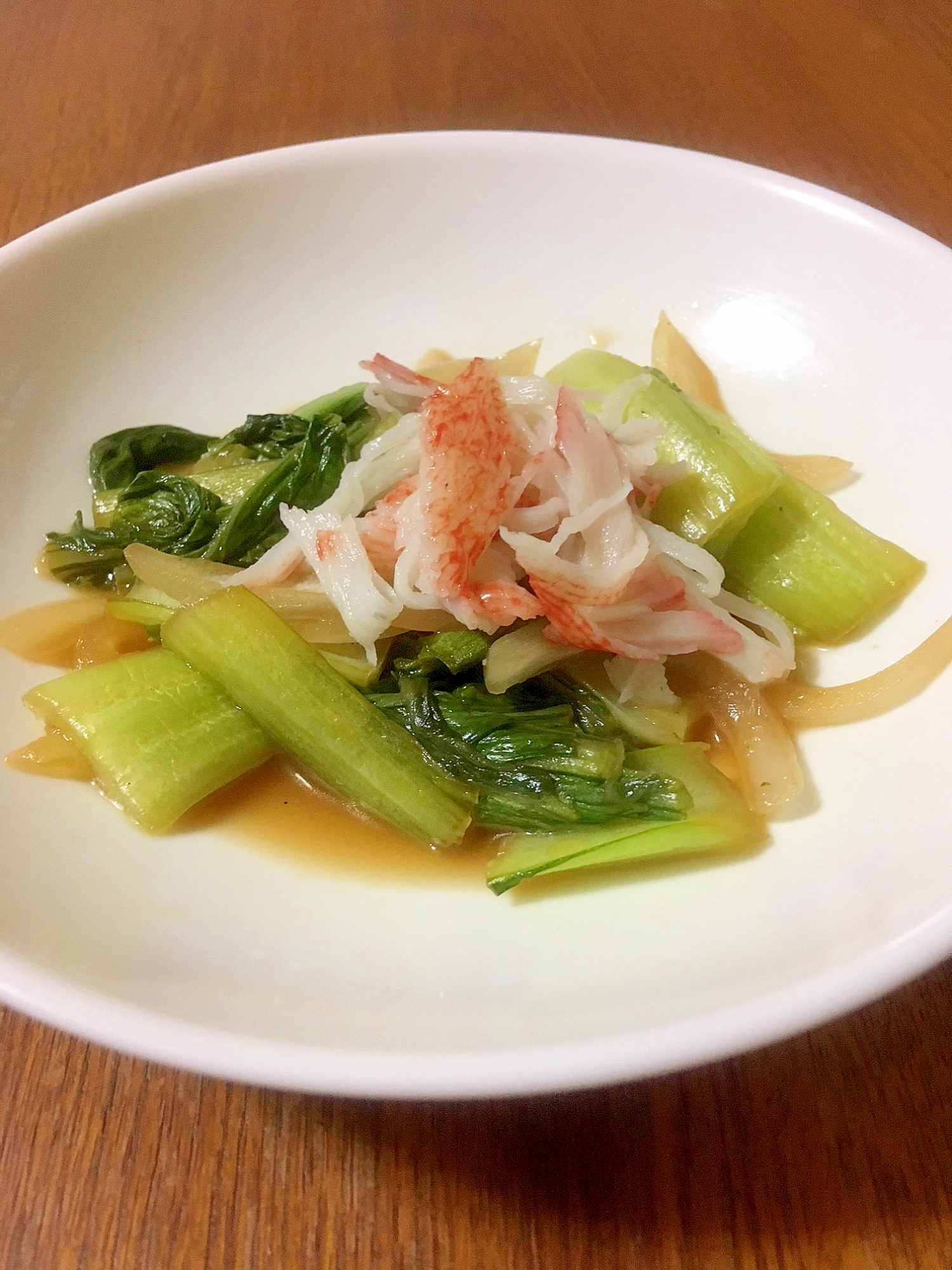 小松菜と玉ねぎのポン酢炒め
