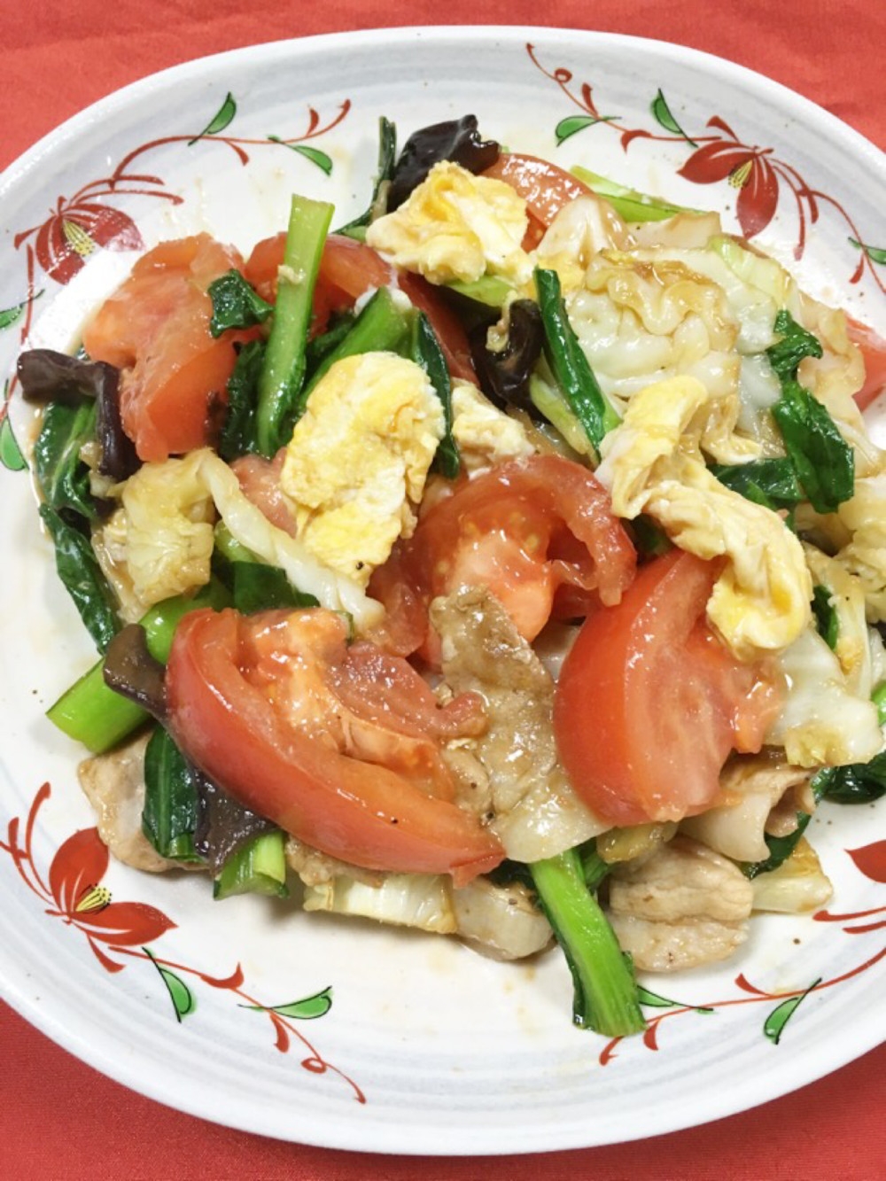 トマトとキャベツがゴロゴロ入ったムースーロー