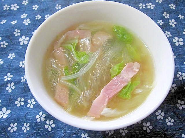 ベーコンと白菜の春雨スープ レシピ 作り方 By けいちゃん088 楽天レシピ ベーコンと白菜の春雨スープ レシピ 作り方 By けいちゃん088 楽天レシピ