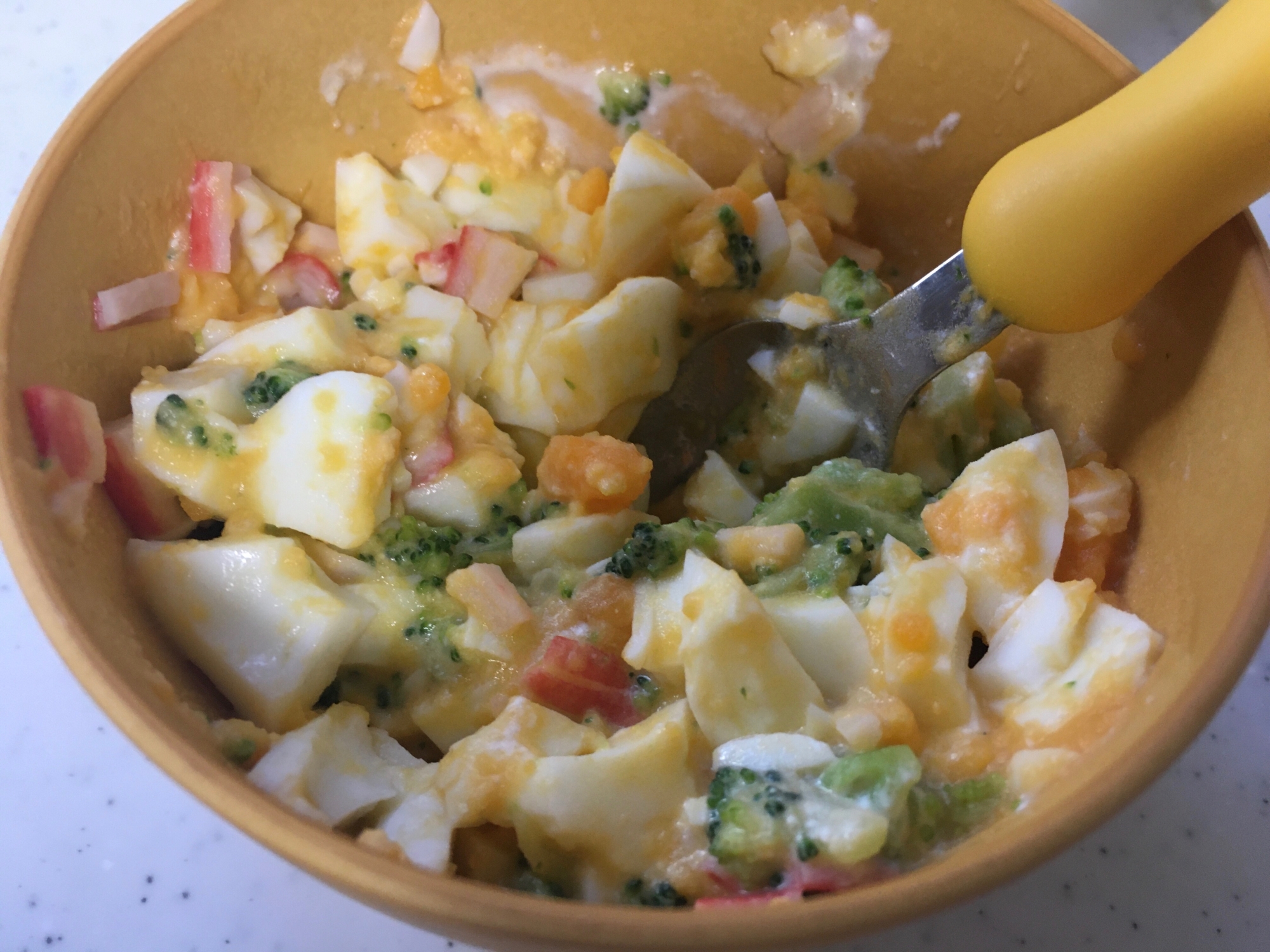 幼児食 ゆで卵とブロッコリーのサラダ レシピ 作り方 By えみすけ0309 楽天レシピ 幼児食 ゆで卵とブロッコリーのサラダ レシピ 作り方 By えみすけ0309 楽天レシピ