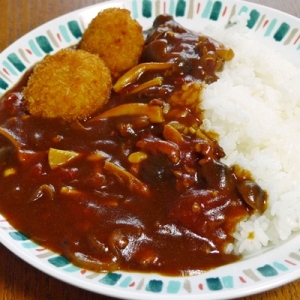 トマト風味のきのこカレー