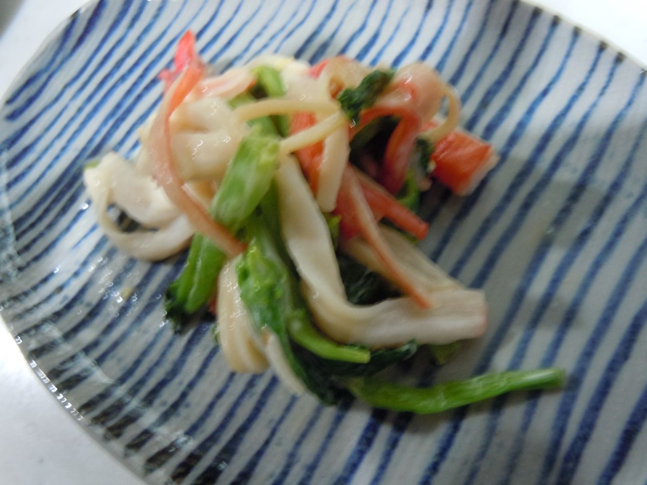 柚風味☆小松菜とかにかまの炒め物