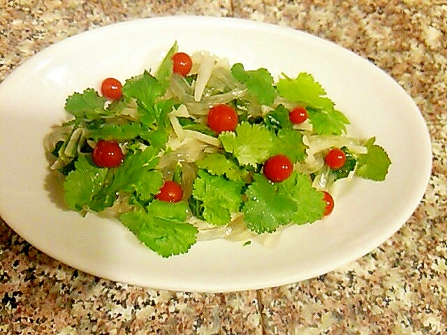 皮ごと大根とほうれん草のマヨ醤油ところてん