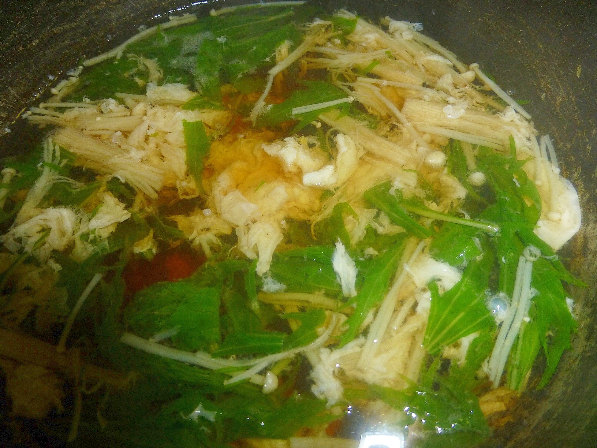 卵白と水菜のスープ