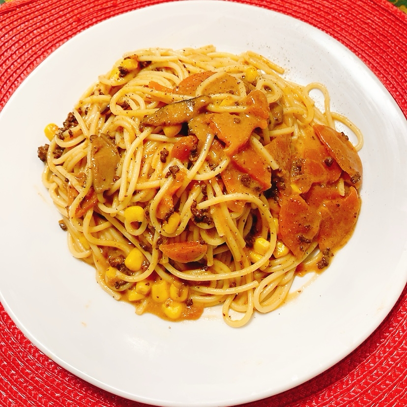 ハヤシライスやカレーでパスタ✧˖°