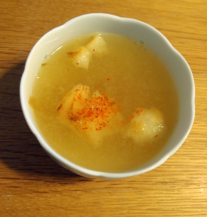 冷凍パンで☆焼き立てクロワッサンde味噌スープ♪