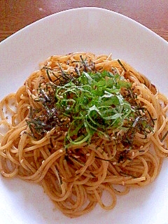 海苔の佃煮で 海苔わさびパスタ