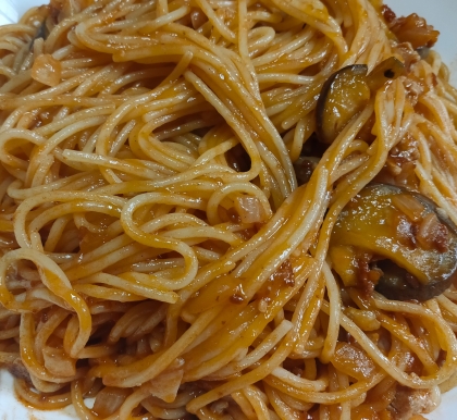 シチューのルウで☆茄子のデミグラスパゲッティ