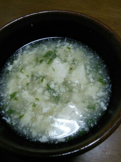 干しホタテ貝柱入りのトロトロ豆腐スープ
