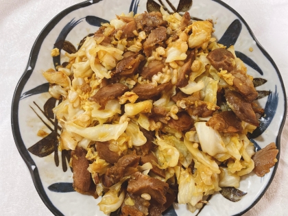 ソース味美味！　「焼き豚とキャベツのソース炒め」　